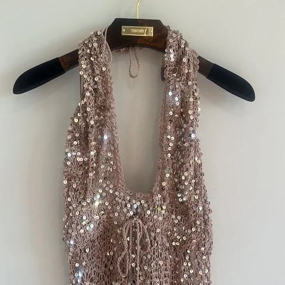 Retrofete TOSCA SEQUIN CROCHET JUMPSUIT XS/S NWT - Picture 9 of 17